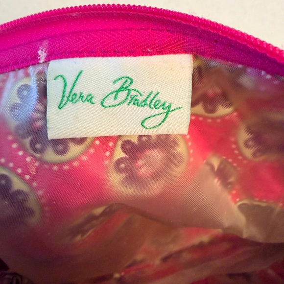 Vera Bradley Very Berry Paisley Quilted Cosmetic Bag Lined Zip Top 11”x9” Size - Picture 3 of 7